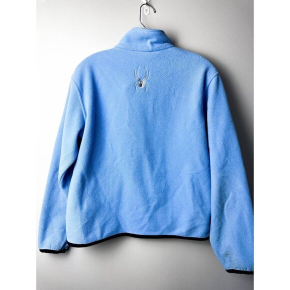 Spyder Full Zip Logo Fleece Blue Sweater Jacket Ladies 8 Womens Athletic Outdoor - Picture 2 of 8